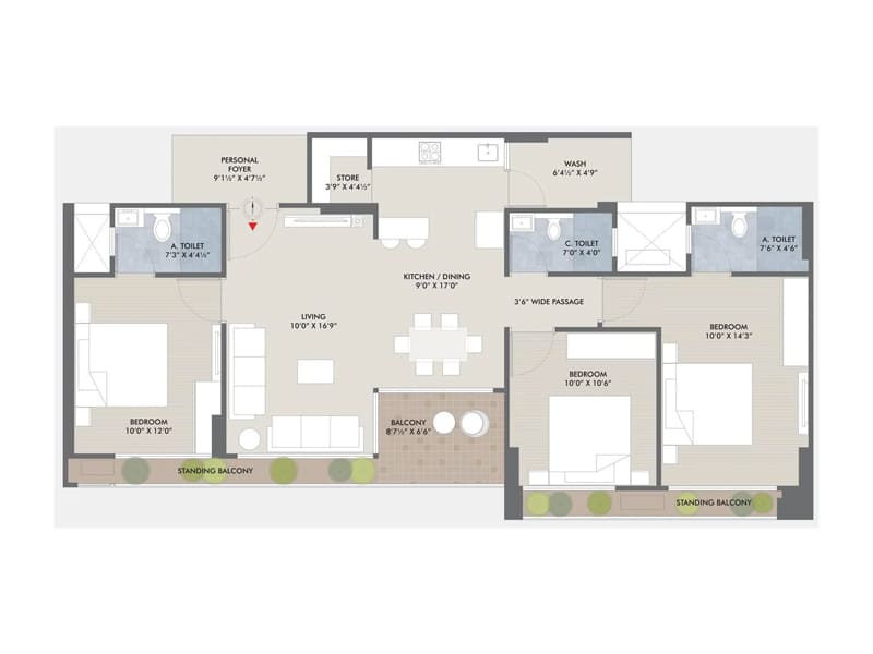 Vaishno Luxuria | Luxury 2 Floor Plan